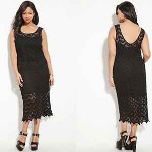 Forever 21 plus size black crochet dress